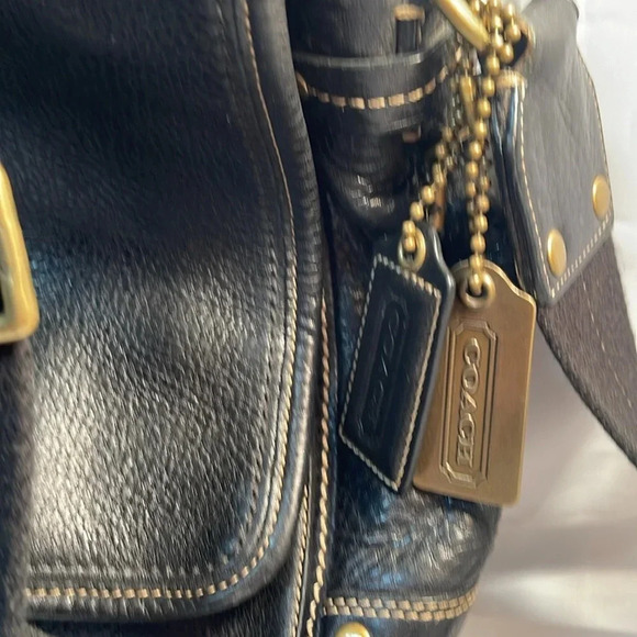 Coach Large Leather Messenger Bag high quality top grain leather brass ** - Picture 3 of 11
